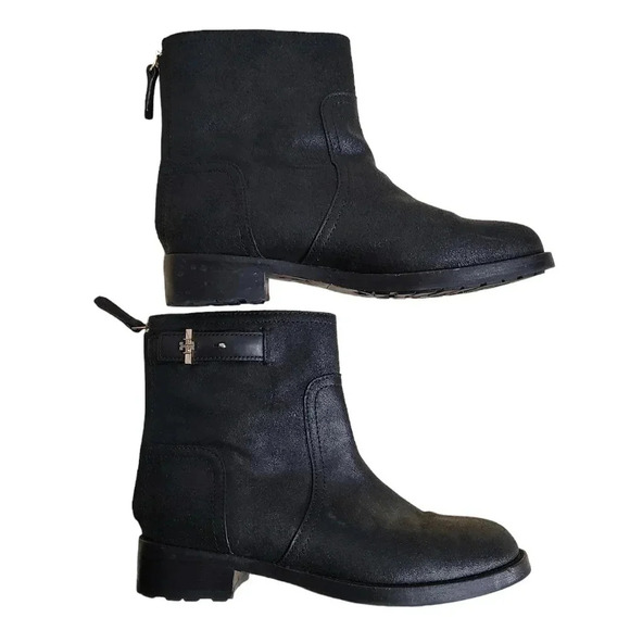 Tory Burch Selena Black Leather Ankle Boots 9 - Picture 5 of 8